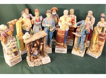 Group Of 12 Vintage  Porcelain Cyrus Noble Mine Series 1970's Whiskey Bottles, Hass Brothers    (355)
