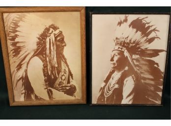 2 Framed Prints - Chief Joseph & Sitting Bull   (238)