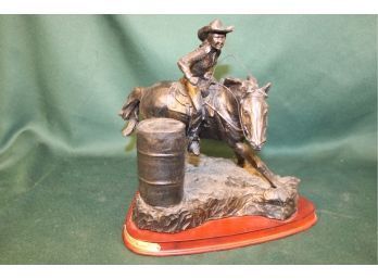 'Race For Home' By Montana Silversmiths Pot Metal Figurine On Wood Base     (211)