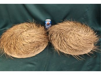 2 Vintage Polynesian Woven Grass Hats  (134)