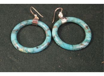 Navajo  Pair Of Antique Turquoise Earrings(142)