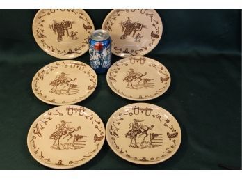 Six 7.5' Tepco Western 'Brands' Plates  (63)