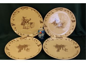 4 Very Large 13'D Tepco Western 'Brand' Plates  (57)