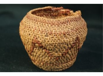 Woven Bowl With 4' Opening, Rim Damage  (129)