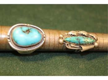 2 Rings :  Navajo Silver & Turquoise (162)