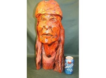 Old Carved Wood Native American Sculpture, 20'H  (326)