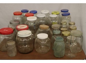 Group Of Lidded Glass Jars Including Armour, Alta Coffee And Canning Jars (240)