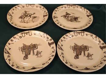 Four Large 11.5'D Tepco Western Traveler 'Brands' Plates  (237)