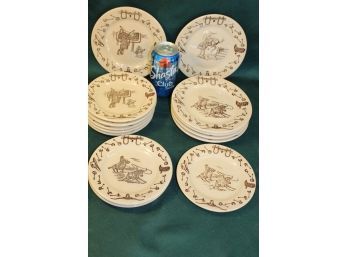 Six 7' &  Eight 6' Tepco Western 'Brands' Plates  (64)