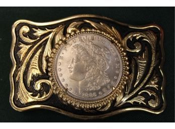 1885 Morgan Silver Dollar Belt Buckle   (351)
