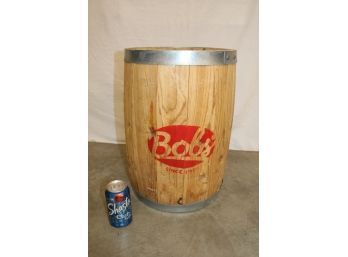 Vintage Oak Bob's Advertising Barrel, 12'D & 18'H  (333)