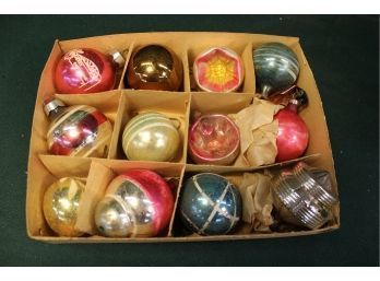 12 Antique Glass Ornaments (one Missing Wire Holder)     (6)