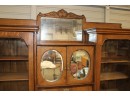 Antique American Oak Double Side By Side  Secretary W/3 Beveled Mirrors, 69'x 15'x 76'H  (177)