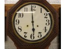 Ingraham Antique Oak Hanging  Spring Driven Regulator Clock With Key & Pendulum  (254)