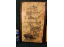 2 Decoupage Sailboat Pictures On Wood, 9'x 15' & 10'x 8' (2)