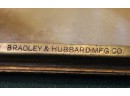 Antique Signed  Bradley & Hubbard Curved Slag Glass Desk Lamp, 10'x 14'H, Ca 1910  (316)