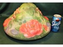 Beautiful Reverse Painted Puffy Glass Lamp Shade, 11 5/8' Opening, 14'width Overall, 9' High    (72)