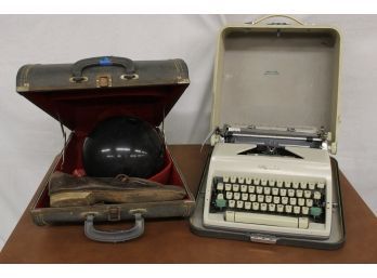 Olympia Typewriter & Mr. Manhattan, HU270, Bowling Ball In Case With Shoes  (113)