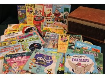 Vintage Children's 45 RPM Records - Some W/books, Disney & More  (31)