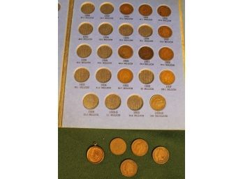 15 Indian Head Pennies - 1903,06,07,05,01 And More In Book  (346)