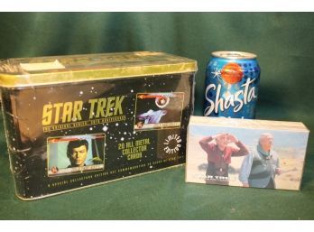 Star Trek: 20 Metal Collector Cards In Unopened Tin Plus Trading Cards   (35)