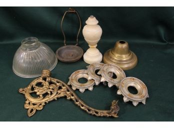 Group Of Assorted Antique  Lamp Parts  (373)
