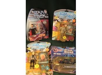 Star Trek: 4 Unopened Figurines - Spack, Riker, McCoy, Pit Row   (39)