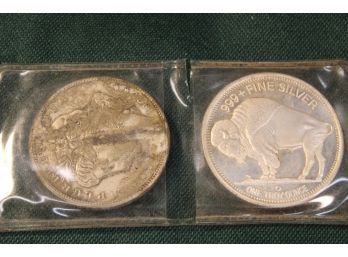 Fine Silver One Troy Oz & 1921 Morgan Silver Dollar  (47)