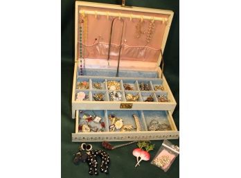 Vintage Jewelry Box And Costume Contents, 12'x 8'x 4'H   (73)