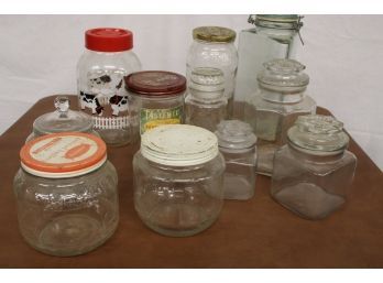 Lot Of Large Vintage Glass Jars   (80)