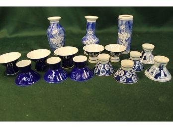 Vintage 13 Ceramic Saki Cups & 3 Vases    (93)