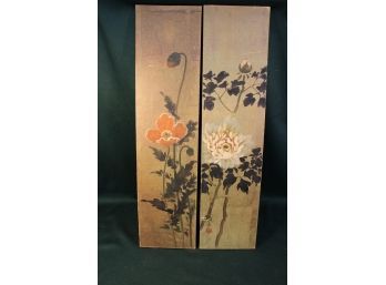 2 Oriental Hand Painted Panels, 6'x 24'high    (94)