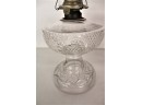 2 Antique Glass Oil Lamps With Burners And Only One Wick  (350)