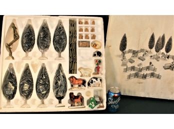 Dept.56 Snow Village Farm Accessory Set In Box-missing Some Pieces  (126)