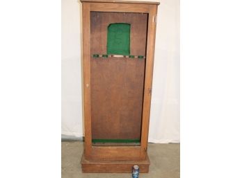Vintage Pine 4 Rifle Locking Gun Cabinet - Needs Key And Front Door Glass,, 28'x 10'x 65'  (131)