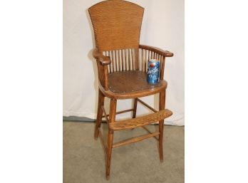 Antique American Oak High Chair, Ca. 1890, 39'H (no Tray) (132)