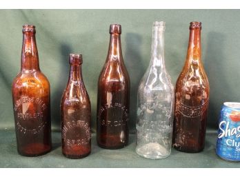 Lot Of 5 Old Bottles - Barner& Riebe, Redding,Ca.,   2 John Rapp& Son, SF,ca  (85)