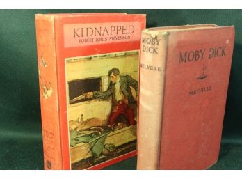 2 Old Books - 1921 'Kidnapped' RL Stevenson & 1931 'Moby Dick' - Herman Melville  (97)
