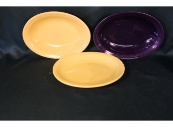 3 Vintage Fiesta 9'x 12'D, 1.5'-2'h Platters  (13)