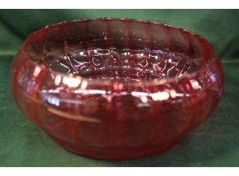 Antique Cranberry Glass Bowl,  8'x 4'H  149)