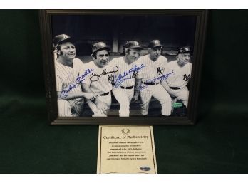 8' X10' Framed Yankees X 4 Signed Photo   (55)