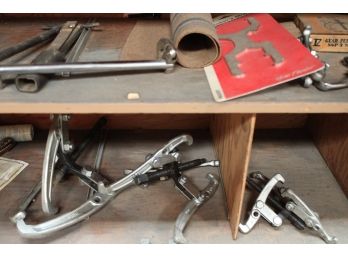 Gear Pullers, 3', 4', 6', & 8', & Other Tools On Shelves  (115)