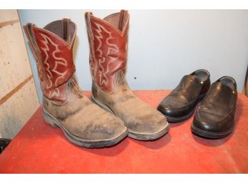 Size 10.5 Steel Toed Ariat Work Boots  & 10.5 Slip Resistant Shoes  (142)