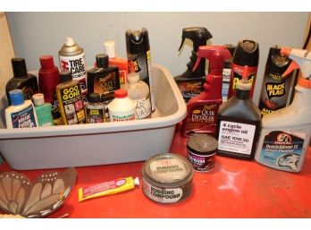 Cleaners, Ant Killer, Motor Oil & More In Tub  (243)