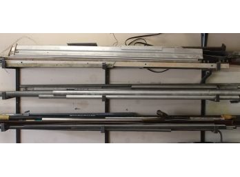 Assorted Metal Angle Iron, Pipe, Scrap - 3 Shelves Full (300)