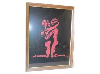 Framed Foil Rendition Of Lovers, 20'x 26'    (43)