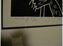 Framed Print, 'Martini Cat' Bu May,27/50, 1995, 19'x 17'   (1057)