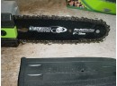 Earthwise Rechargeable 8' Cordless Chain Saw, Complete Original Box  (1069)