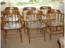 Set Of 6 Matching Oak Captains Chairs  (1033)