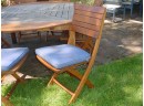 Mahogany  'Country Casual' Patio Set, Table With Extensions, 8 Folding Chairs With Cushions (1023)